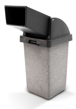 Concrete Trash Receptacle with Drive Thru Lid | Includes 30 Gallon Liner
