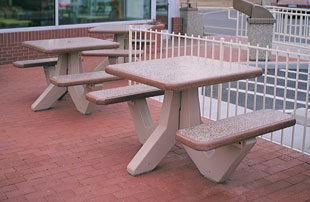 Model TF31157 | Two Seat Ground Concrete Square Tables