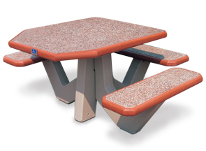 Model TF31207 | Square Concrete Commercial Picnic Table