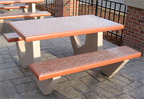 Model TF3226 | Brick Red | Concrete Picnic Table