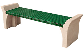 Metal-Armor 6' Bench With Concrete Frame, Backless