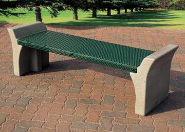 Metal-Armor 6' Bench With Concrete Frame, No Back