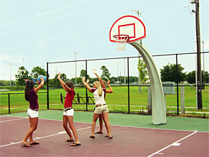 Concrete Basketball Post, Backboard, Rim and Net