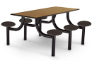 Madera� Rectangle Cafeteria Table with 6 Fixed Seats