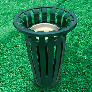 TR11AU Crown Ribbed Steel Thermoplastic Coated Ash Urn