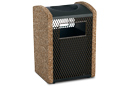Thermoplastic and Aggregate Trash Receptacle with Cigarette Ash Disposal Lid