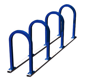 Model U200-8-P | Square 'U' Racks on Rails Bike Rack
