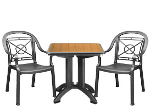 Victoria Decor 32" Folding Table with Victoria Chairs