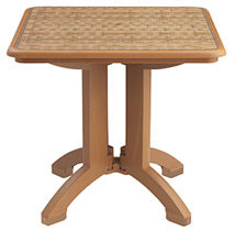 Havana Resin Table | Wicker Finish | Tobacco