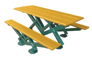 VP6-S  6 ft. Recycle Plastic Picnic Table with Steel Frame