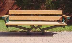 VP6WB-S  6ft Recycled Plastic Bench with Steel Frame