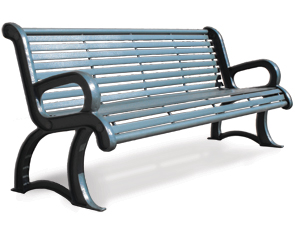 Horizontal Steel Slat Bench | Vintage Parkview Style