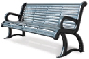 Horizontal Steel Slat Benches | Vintage Parkview Style