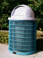W22TR, and R32DC, Wire Style Plastisol Coated Trash Receptacle with Dome Top Lid