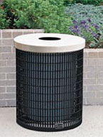 W32TR, and R32FC, Wire Style Plastisol Coated Trash Receptacle with Flat Top Lid