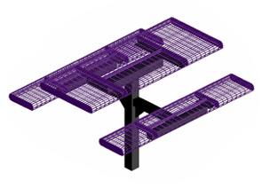 Model W6-I | Rolled Wire Style Pedestal Picnic Table