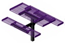 Rolled Wire Pedestal Picnic Tables