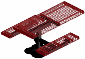 Model W6H-S | Rolled Wire Style Pedestal Picnic Table