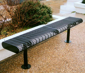 W6NB-S, 6 ft. Thermoplastic Coated Rolled Wire Style Bench without Back