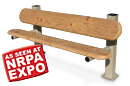6' Wood Bench with Backrest | Park Style
