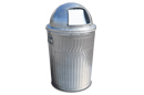32 Gallon Galvanized Trash Can with Dome Top Lid