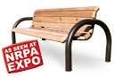 Modern Wood Bench with Back
