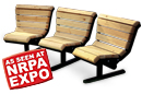 Concave Wood Park Bench with Back