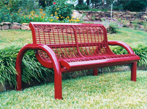WM6WB-I, 6 ft. Thermoplastic Coated Modern Wire Rolled Metal Bench