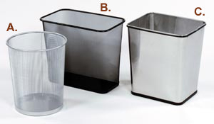 Mesh and Stainless Steel Wastebasket