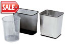 Black and Silver Waste Baskets