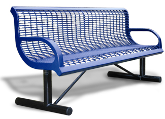 Thermoplastic Coated Steel Park Bench