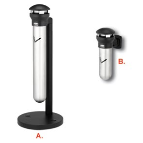 Wall Mounted Cigarette Receptacles | Silver