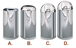Mirror Chrome Steel Trash Receptacles