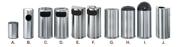 Satin Stainless Steel Trash Receptacles
