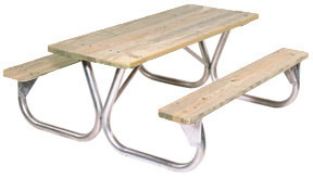 Model PC-6WA | Park Chief 6' Length ACQ Treated Table With Galvanized Frame