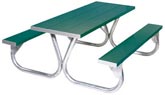 Model PC-6AG | Park Chief 6' Length Kelly Green Aluminum Table With Galvanized Frame
