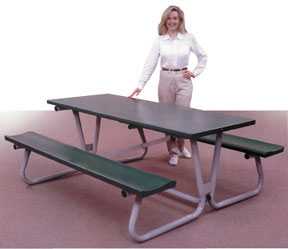 Model FT6-P | Powder-Coated Quick Fold Picnic Table 30"W x 72"L