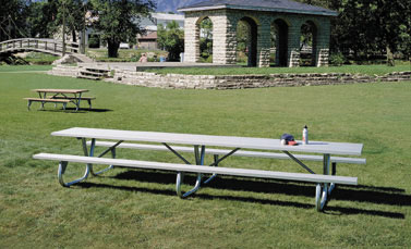 PC-15AA  Park Shelter Table 15' Length w/ Galvanized Frame