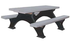 Recycled Plastic Step Over Picnic Table