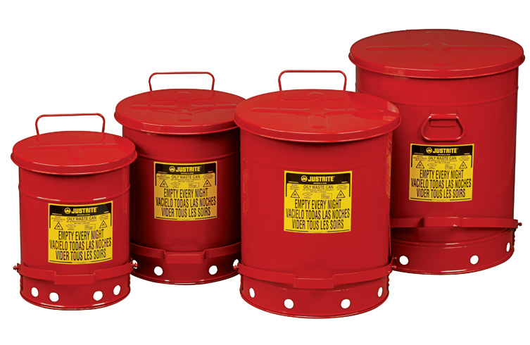 Refill Container For Rags Oil Waste Container Justrite 09100 Oil Waste Can - 6 Gallon Self ...