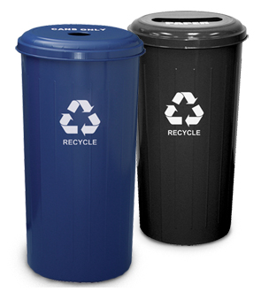 Model 10/1DTDB | Tall 20 Gallon Round Recycling Waste Receptacle