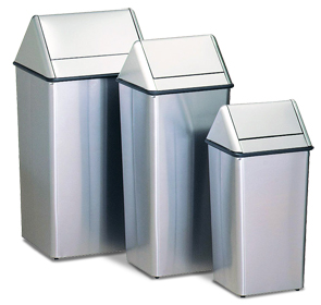 Stainless Steel Push Top Waste Receptacles