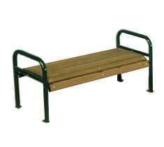 Model 1P4CBS | Backless Wood Bench with Tubular Frame (Cedar/Black)