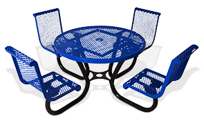 Model 230-RDVC46 | Classic Style Round Contour Table Diamond Pattern with Seats