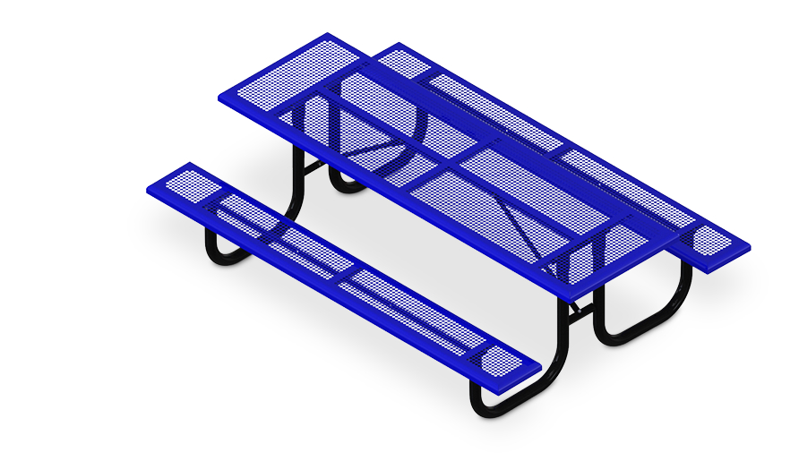Belson Gallery 238PR8 Rectangular Steel Picnic Table Perforated