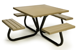 Model 3000-44 | Square Picnic Table (Cedar/Black)