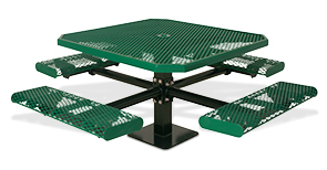 Model 338S-OVR | Classic Style Octagon Picnic Table Diamond Rolled Edges with Pedestal Frame