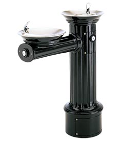 Model 3511FR | Drinking Fountain | Round Pedestal | Antique Style | Freeze Resistant (Ebony)