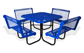 Model 358-OVC | Classic Style Octagon Steel Picnic Table Diamond Pattern with Capri Seats