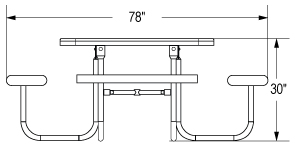 Octagon Steel Picnic Table | Diamond Pattern | Quick Dimensions